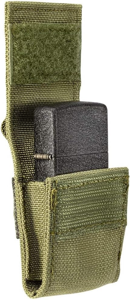 Zippo OD Green Tactical Pouch and Black Crackle Windproof Lighter